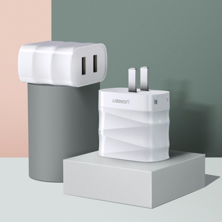 綠聯竹節款雙USB充電頭